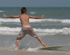 Boy Surfing